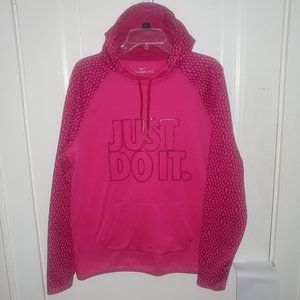 NIKE: Just Do It Pink Therma-Fit Hoodie - Women's Size Large